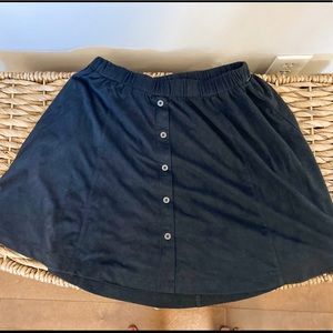 📚 Faux Suede Button Up Skater Skirt